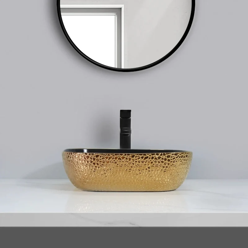 Sleek Ceramic Vessel Sink Designed As A Single Basin Countertop Washbasin That Kicks Up Your Bathroom Style With Serious Modern Luxury Vibes While Delivering An Easy Snap Install And Smooth Flow