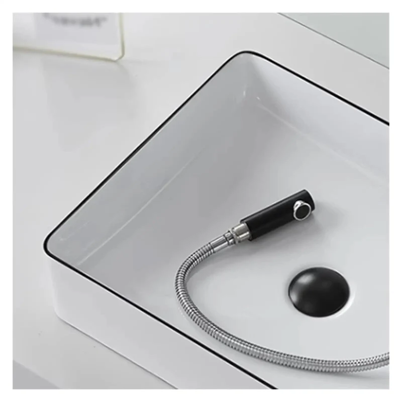 Straight Up Modern Luxury Ceramic Vessel Sink Top Mount Bathroom Wash Basin Featuring A Sleek Black Rim And High Fired Porcelain Works Like A Charm In Tight Apartments Plus Cozy Balcony Vanities