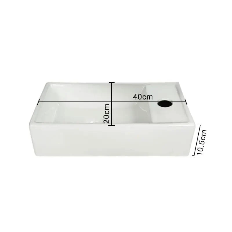Slick Modern Ceramic Vessel Sink Wall Mounted Washbasin Square Bathroom Vanity Basin Top Shelf Setup Contemporary Design No Sweat Installation Ridiculously Durable Finish