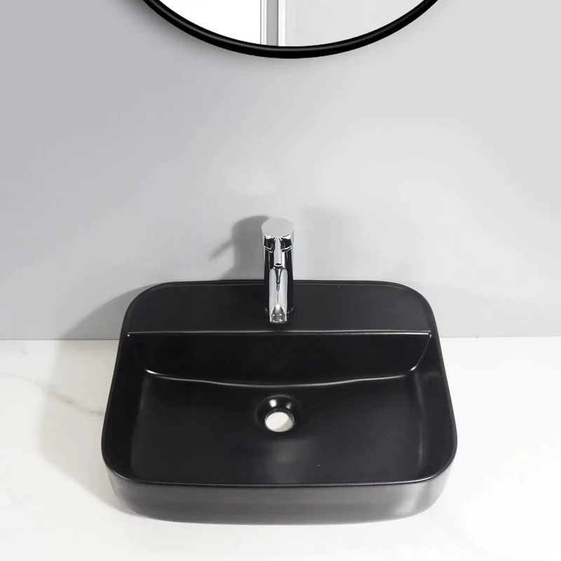 Top Shelf Black Ceramic Vessel Sink For Countertop Bathroom Featuring Smooth Lines And Modern Luxury Appeal That Brings Serious Swag To Hotels And Home Washrooms Without Sacrificing Daily Durability