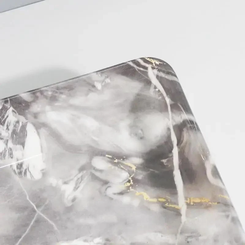 Square Ceramic Vessel Bathroom Sink Featuring Realistic Marble Veining Modern Countertop Wash Basin Swoon Worthy Vanity Bowl For Master Baths Smooth Ceramic Glaze Effortless Maintenance Durable Build
