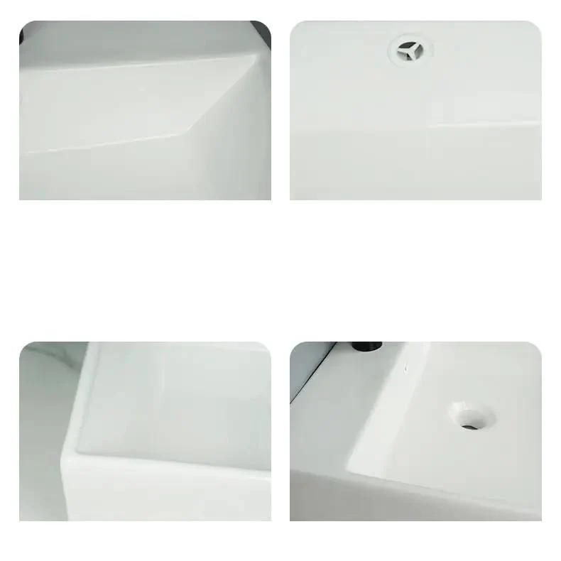 Cool Modern Square White Ceramic Vessel Sink For Bathroom Sturdy Countertop Washbasin Wall Mount Option Fresh Design Easy To Clean Durable Bowl Sink Chic Style Perfect For Small Spaces And Home Refresh Projects