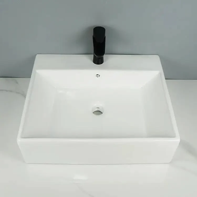 Cool Modern Square White Ceramic Vessel Sink For Bathroom Sturdy Countertop Washbasin Wall Mount Option Fresh Design Easy To Clean Durable Bowl Sink Chic Style Perfect For Small Spaces And Home Refresh Projects