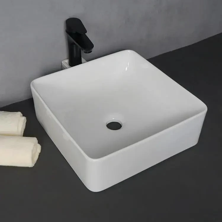 Premium Ceramic Vessel Sink For Bathroom And Bar Vanity Featuring A Hella Clean Square Design With Top Shelf Glazed Finish For A Totally Chic Modern Upgrade And Serious Home Vibe