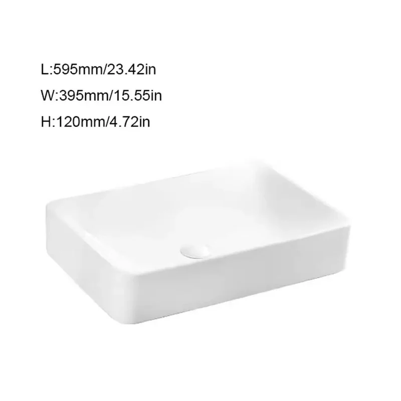 Modern Rectangular Vessel Sink For Countertop Vanity Slick Ceramic Washbasin With Minimalist Design No Fuss Cleanup Bathroom Art Basin Big Time Upgrade For Your Daily Home Spa Routine