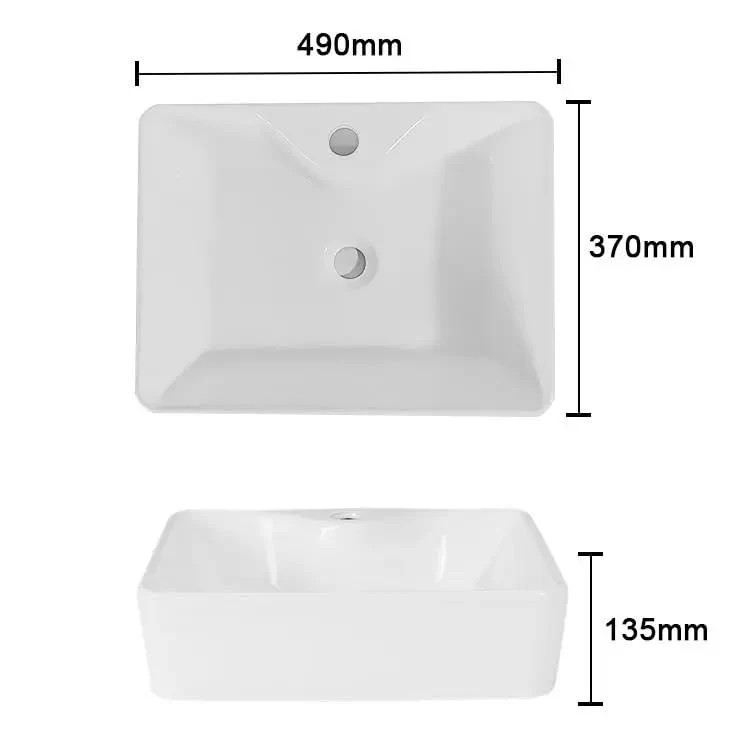 Knockout Ceramic Vessel Sink With Dope Slick Lines Square Countertop Bathroom Washbasin And Fresh Easy Clean Home Bowl Sink For Daily Care Routines
