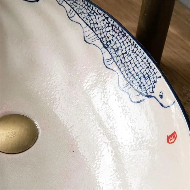 Heavy Duty Oval Vessel Vanity Sink Basin Hand Painted Premium Ceramic Countertop Wash Bowl With Complete Drain Kit And Slick Durable Surface Coating For Modern Bathroom Upgrade