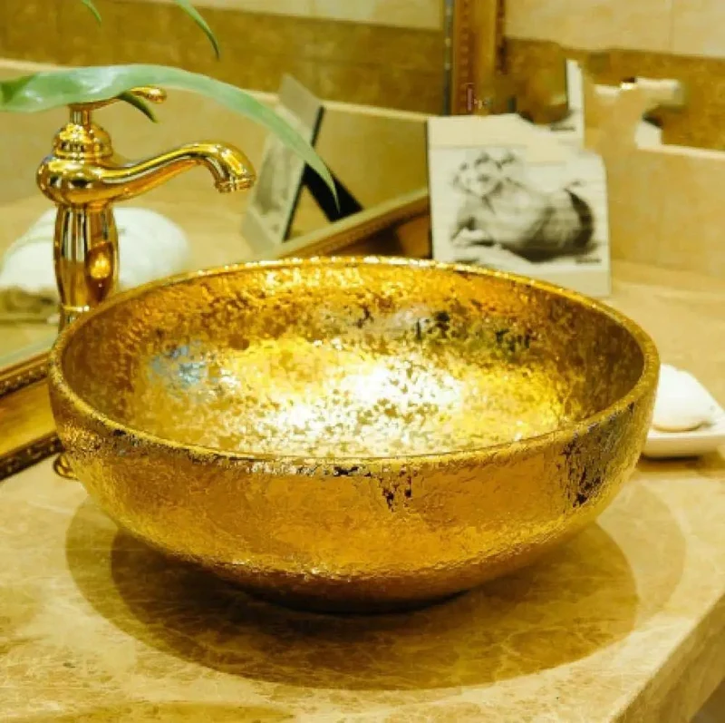 Kick Up Your Bathroom Game With This Rock Solid Ceramic Round Vessel Sink Designed For Countertop Installation And Hotel Style Elegance Perfect For Daily Use And Shampoo Rinsing