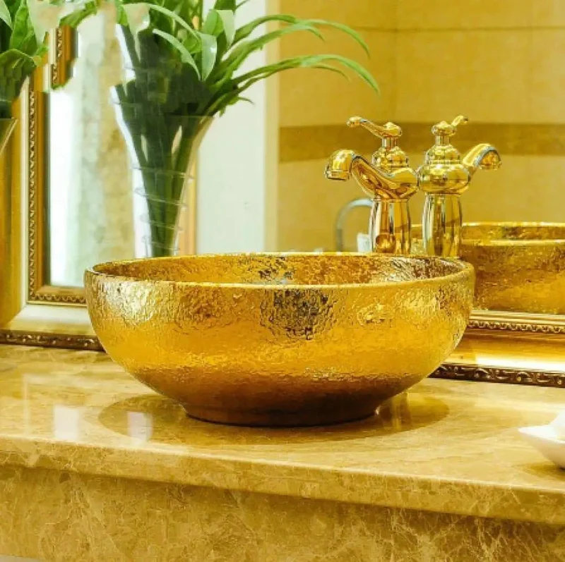 Kick Up Your Bathroom Game With This Rock Solid Ceramic Round Vessel Sink Designed For Countertop Installation And Hotel Style Elegance Perfect For Daily Use And Shampoo Rinsing