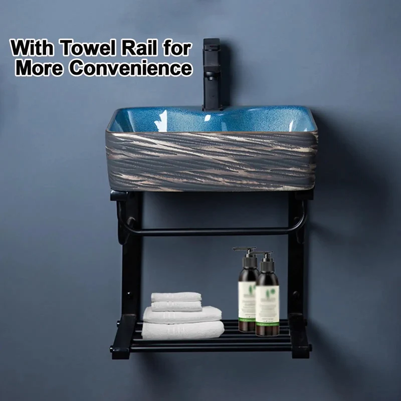 Top Shelf Ceramic Wall Hung Basin Featuring A Slick Rectangular Vessel Shape With Matching Faucet And Heavy Duty Pedestal Base Smooth Glaze Makes Wiping Down A Darn Breeze For Tight Restrooms Or Local Hangouts