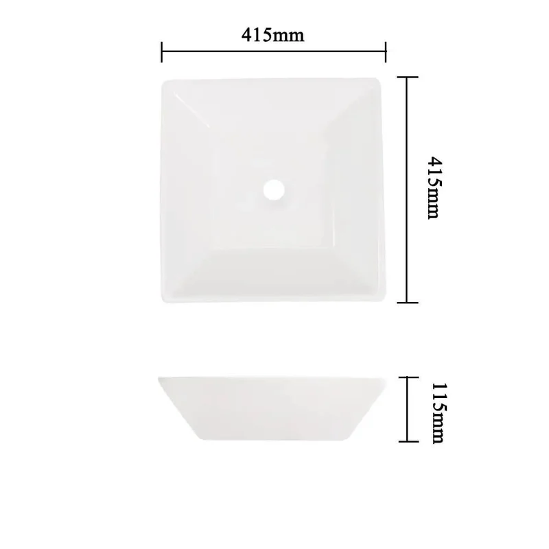 Modern Square Vessel Sink Bathroom Counter Basin Premium Ceramic Washbasin White Top Shelf Slick Finish Heavy Duty Easy Mount Clean Setup For Master Bath Or Spa Retreat