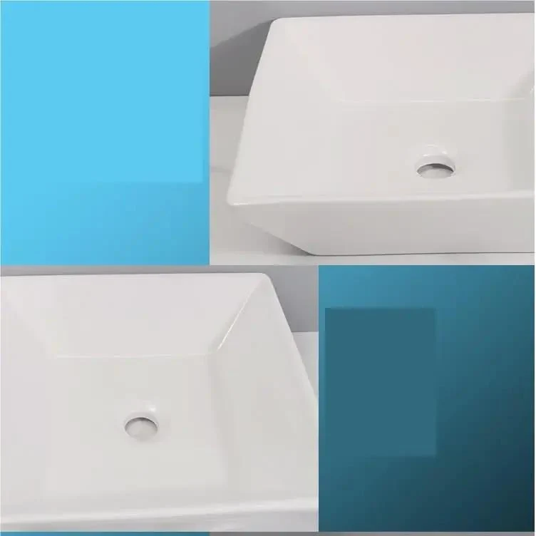 Modern Square Vessel Sink Bathroom Counter Basin Premium Ceramic Washbasin White Top Shelf Slick Finish Heavy Duty Easy Mount Clean Setup For Master Bath Or Spa Retreat