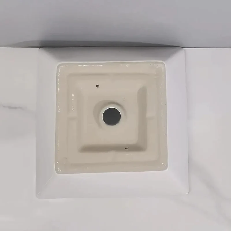 Modern Square Vessel Sink Bathroom Counter Basin Premium Ceramic Washbasin White Top Shelf Slick Finish Heavy Duty Easy Mount Clean Setup For Master Bath Or Spa Retreat