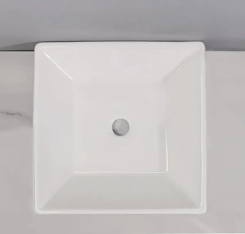 Modern Square Vessel Sink Bathroom Counter Basin Premium Ceramic Washbasin White Top Shelf Slick Finish Heavy Duty Easy Mount Clean Setup For Master Bath Or Spa Retreat