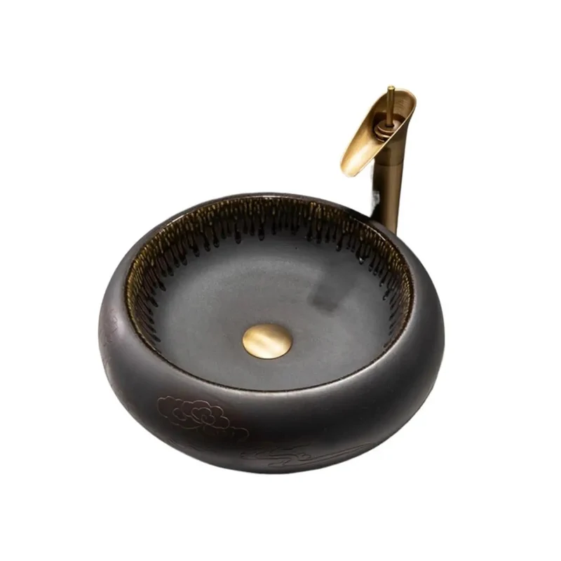 Modern Round Vessel Vanity Sink Top Shelf Ceramic Countertop Basin Above Counter Bathroom Wash Stand Ideal For Residential Or Commercial Spaces Fresh Kickass Home Decor Upgrade