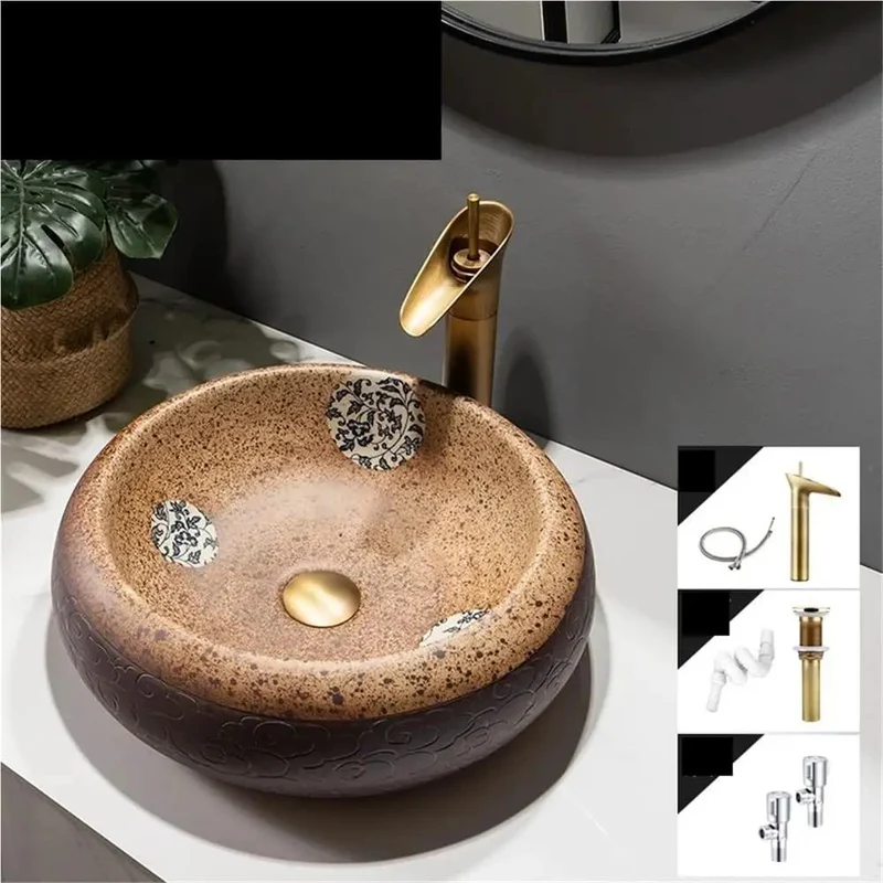 Modern Round Vessel Vanity Sink Top Shelf Ceramic Countertop Basin Above Counter Bathroom Wash Stand Ideal For Residential Or Commercial Spaces Fresh Kickass Home Decor Upgrade