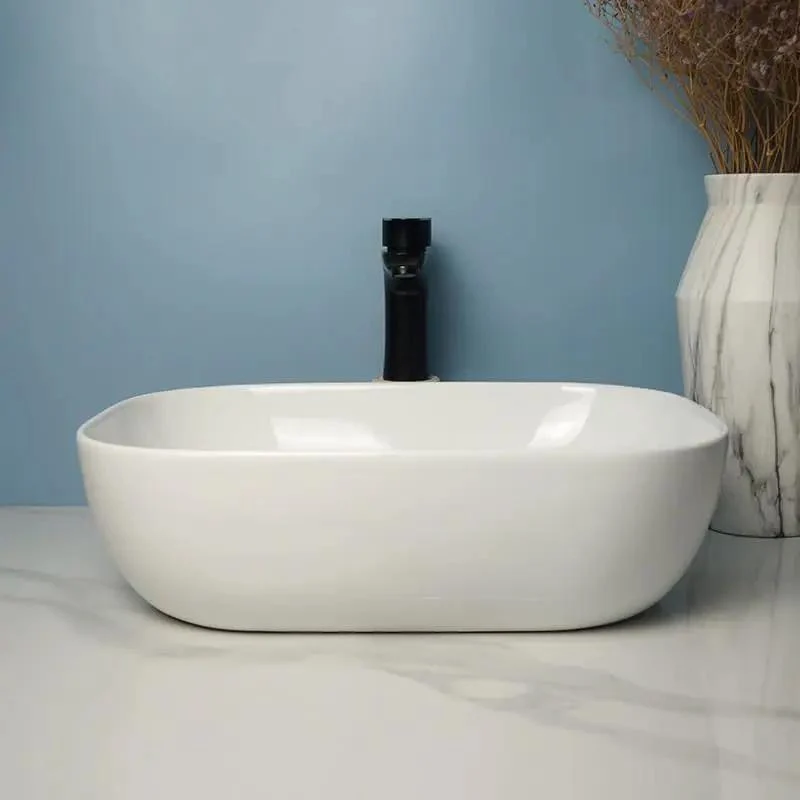 Modern Luxury Square Ceramic Vessel Sink With Rounded Corners Adds A Clean Vibe To Any Bathroom Or Outdoor Bar Vanities As An Above Counter Washbasin For Your Sick Renovation Project