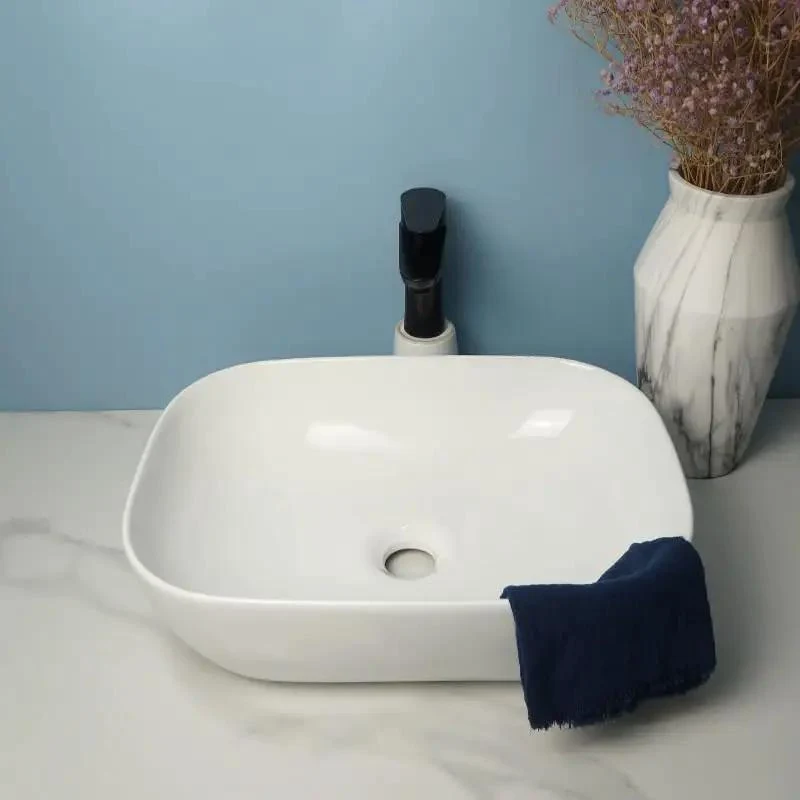 Modern Luxury Square Ceramic Vessel Sink With Rounded Corners Adds A Clean Vibe To Any Bathroom Or Outdoor Bar Vanities As An Above Counter Washbasin For Your Sick Renovation Project