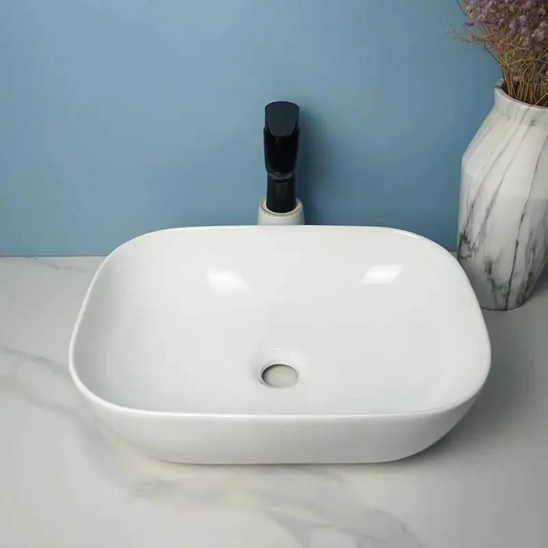 Modern Luxury Square Ceramic Vessel Sink With Rounded Corners Adds A Clean Vibe To Any Bathroom Or Outdoor Bar Vanities As An Above Counter Washbasin For Your Sick Renovation Project
