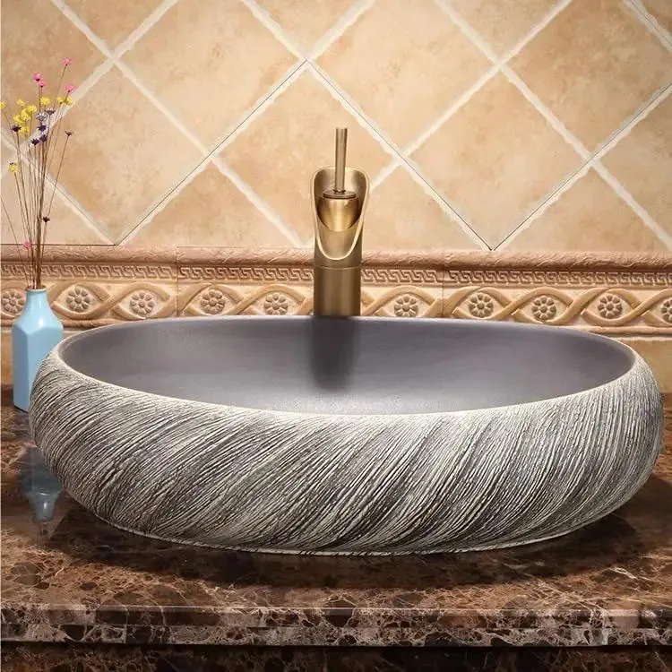 Top Shelf Ceramic Vessel Sink For Bathroom Vanity And Bar Countertop Adds A Major Modern Luxury Vibe With This Sleek Washbasin Classy Retro Round Design Delivers A Big Makeover Punch Every Homeowner Dreams Of Grabbing For Instant Glam Status