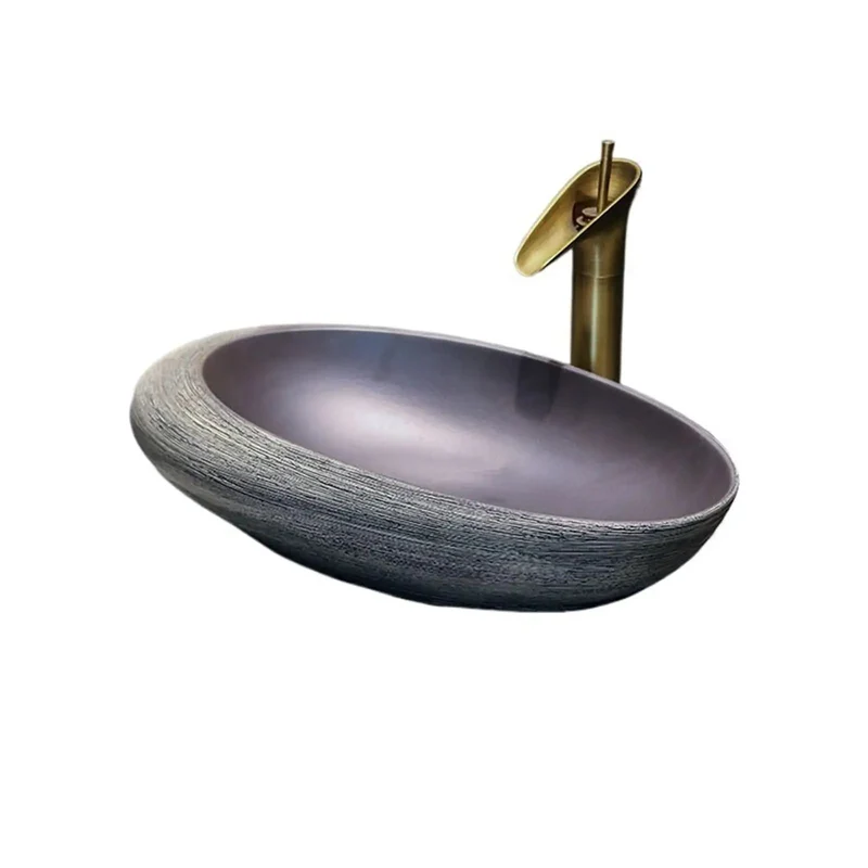 Premium Ceramic Countertop Bathroom Sink With Faucet And Hardware Vintage Vessel Washbasin Featuring A Slick Glazed Surface And No Sweat Quick Install To Level Up Your Daily Home Setup Effortlessly