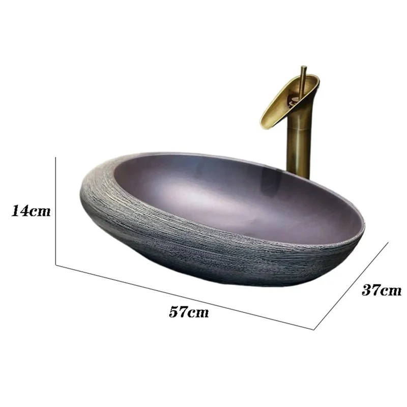 Premium Ceramic Countertop Bathroom Sink With Faucet And Hardware Vintage Vessel Washbasin Featuring A Slick Glazed Surface And No Sweat Quick Install To Level Up Your Daily Home Setup Effortlessly