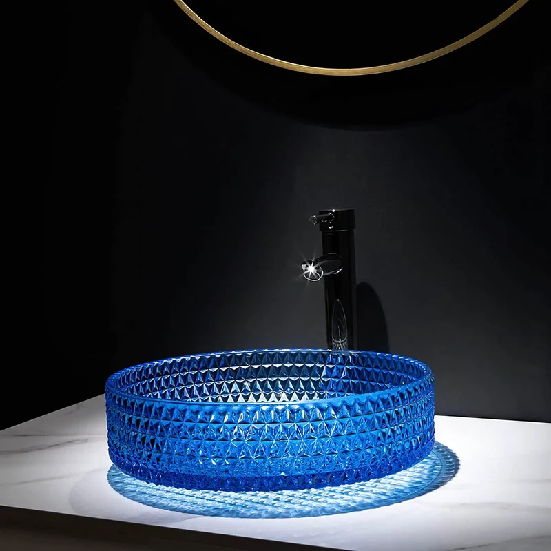 Super Sleek Cylindrical Glass Vessel Sink And Knockout Countertop Basin Featuring Premium Crystal Construction With Faucet And Pop Up Drain For A Game Changing Master Bath Refresh Today