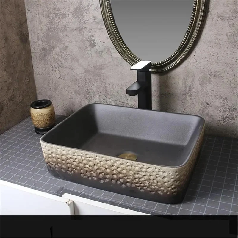 Slick Ceramic Vessel Sink With Imitation Stone Finish And Smooth Oval Basin Perfect For Modern Home Bathroom Or Outdoor Pool Countertop Setup That Delivers Drop Dead Gorgeous Style While Being Hella Easy To Maintain And Built To Last
