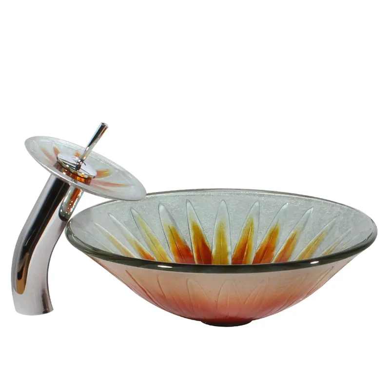 Built Different Round Tempered Glass Bathroom Vessel Sink With Solid Faucet Kit And No Fuss Pop Up Drain Simple Top Mount Vanity Bowl For A Quick Refresh Heavy Duty One Piece Craft Flawless Shine Total Head Turner For The Master Bath