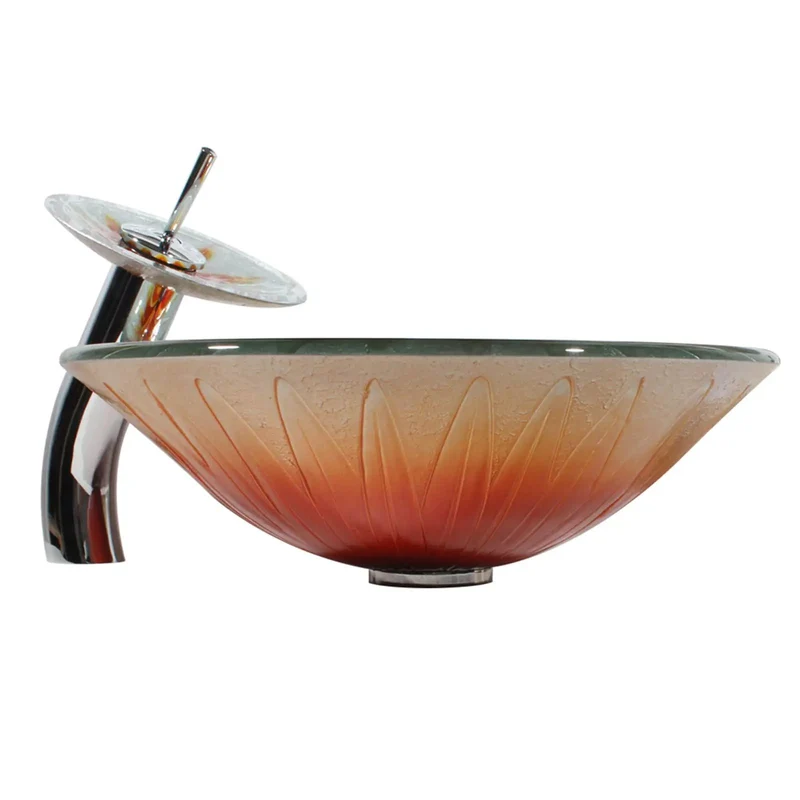 Built Different Round Tempered Glass Bathroom Vessel Sink With Solid Faucet Kit And No Fuss Pop Up Drain Simple Top Mount Vanity Bowl For A Quick Refresh Heavy Duty One Piece Craft Flawless Shine Total Head Turner For The Master Bath