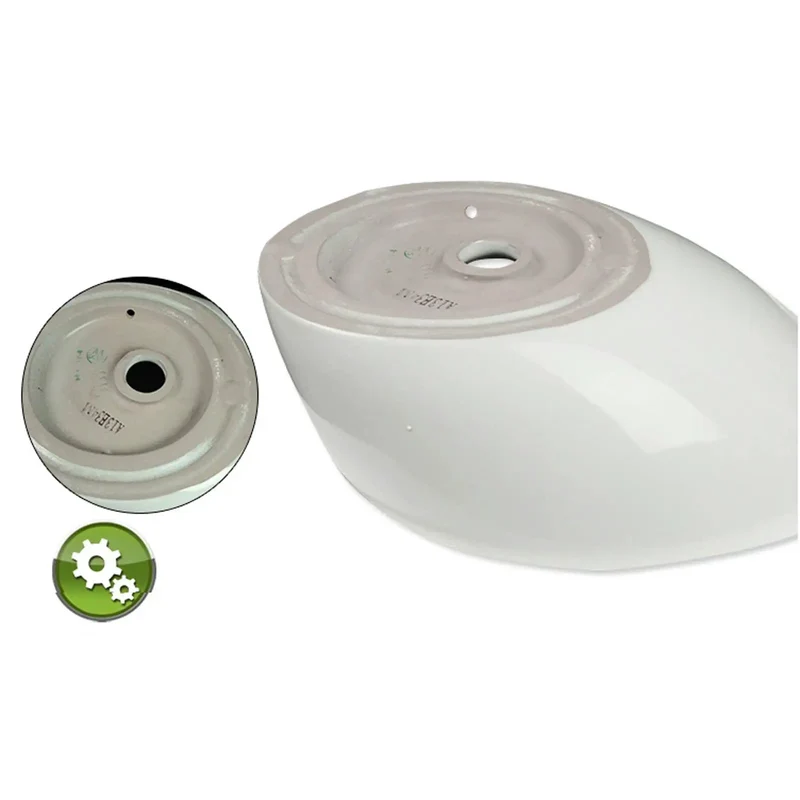 Premium Oval Vessel Sink That Sits Above Counter Using Top Tier White Porcelain Ceramic With A Fresh Marble Texture And Clean No Overflow Design To Give Your Bathroom A Straight Fire Upgrade