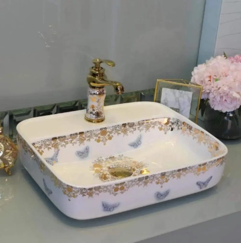 Square Ceramic Countertop Bathroom Sink Featuring Slick Enamel Finish Single Hole Faucet Mount No Drama Install Smooth Glide Basin For Fresh Bathroom Glow And Tight Daily Fit