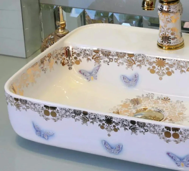 Square Ceramic Countertop Bathroom Sink Featuring Slick Enamel Finish Single Hole Faucet Mount No Drama Install Smooth Glide Basin For Fresh Bathroom Glow And Tight Daily Fit