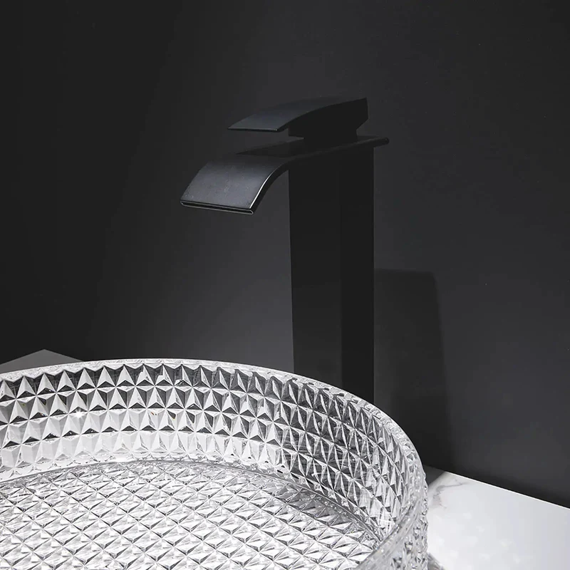 Heavy Duty Clear Tempered Glass Vessel Sink Slick Polished Countertop Bathroom Basin Beefy Above Counter Art Washbowl With Turnkey Faucet And Integrated Pop Up Drain Stopper