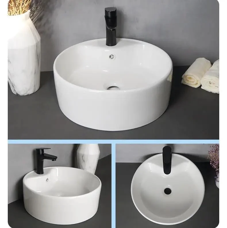 Modern Ceramic Vessel Sink For Countertop Bathroom Slick Single Basin Washbasin No Sweat Installation Above Counter Total Bathroom Game Changer Fresh Look