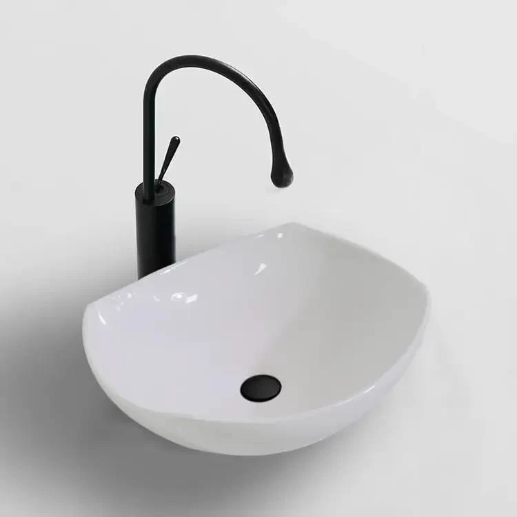 Modern White Ceramic Vessel Sink Round Counter Basin Zero Hassle Bathroom Washbasin Solid Build Timeless White Finish Effortless Mounting For Apartments And Hotels