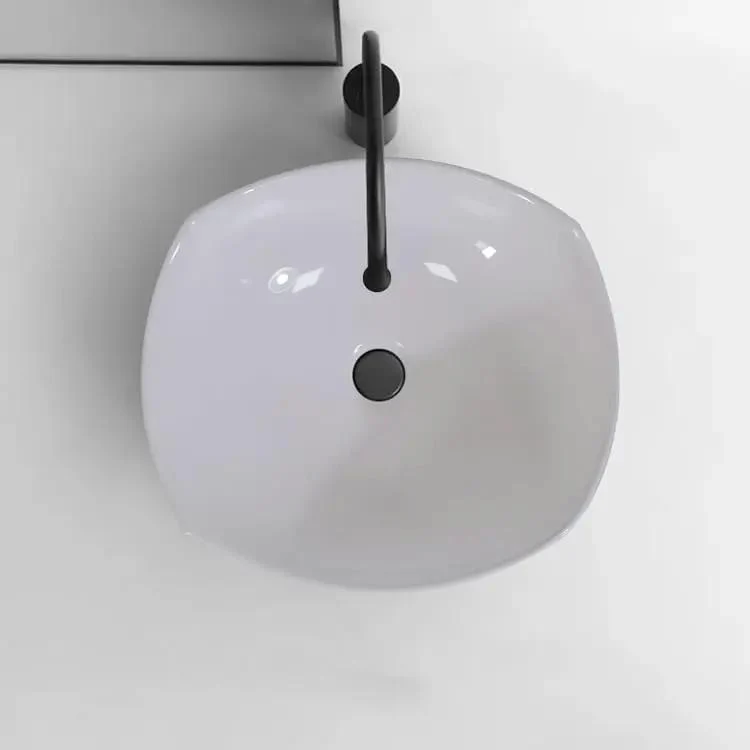 Modern White Ceramic Vessel Sink Round Counter Basin Zero Hassle Bathroom Washbasin Solid Build Timeless White Finish Effortless Mounting For Apartments And Hotels