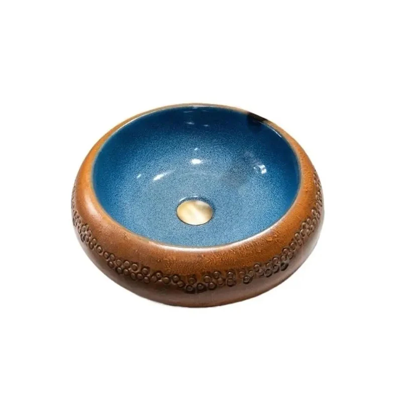 Retro Vessel Countertop Sink For Bathroom Vanity With Included Faucet And Drain Easy Peasy Nonporous Glaze Hella Sleek Above Counter Basin Modern Design