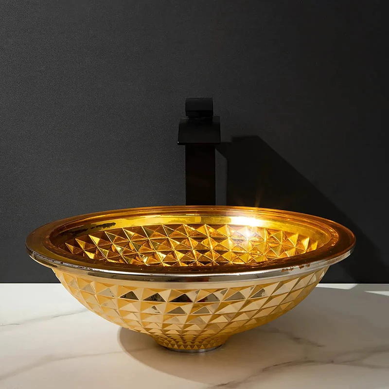 Top Shelf Round Vessel Sink For Bathroom Vanity Hella Durable Tempered Glass Basin With Badass Waterfall Faucet And Sleek Pop Up Drain Above Counter Art Bowl