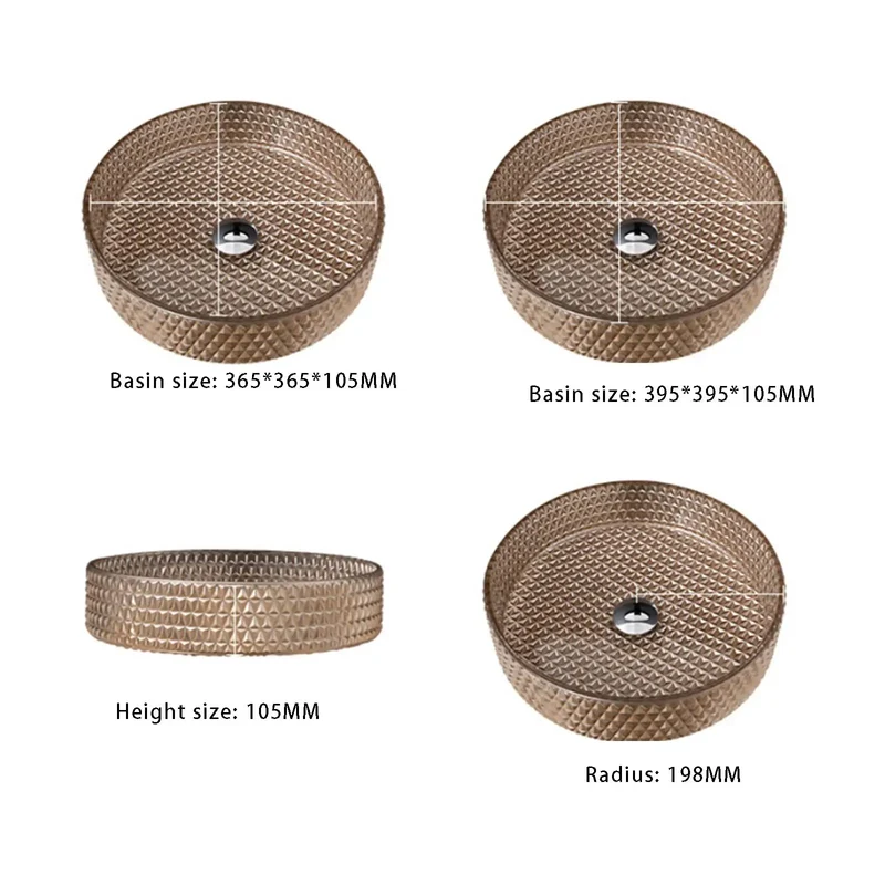 Modern Tempered Glass Vessel Sink For Bathroom Countertop Round Clear Basin With Popup Drain Seamless Construction Crack Resistant Artistic Water Feature Vanity Stunner