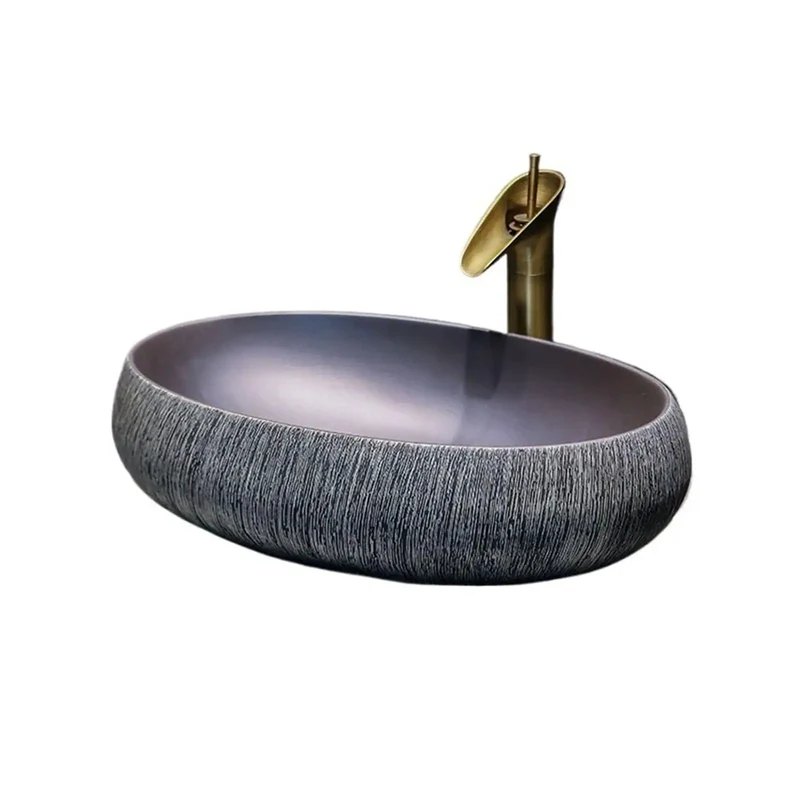 Slick Vintage Vessel Sink Bowl Basin Featuring Retro Ceramic Craftsmanship Built Tough Walls For No Hassle Cleanup Above Counter Vanity Makeover Truly A Real Deal Addition For Your Home Bathrooms