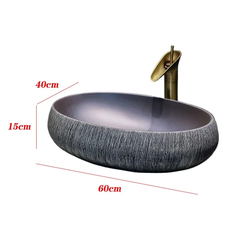 Slick Vintage Vessel Sink Bowl Basin Featuring Retro Ceramic Craftsmanship Built Tough Walls For No Hassle Cleanup Above Counter Vanity Makeover Truly A Real Deal Addition For Your Home Bathrooms