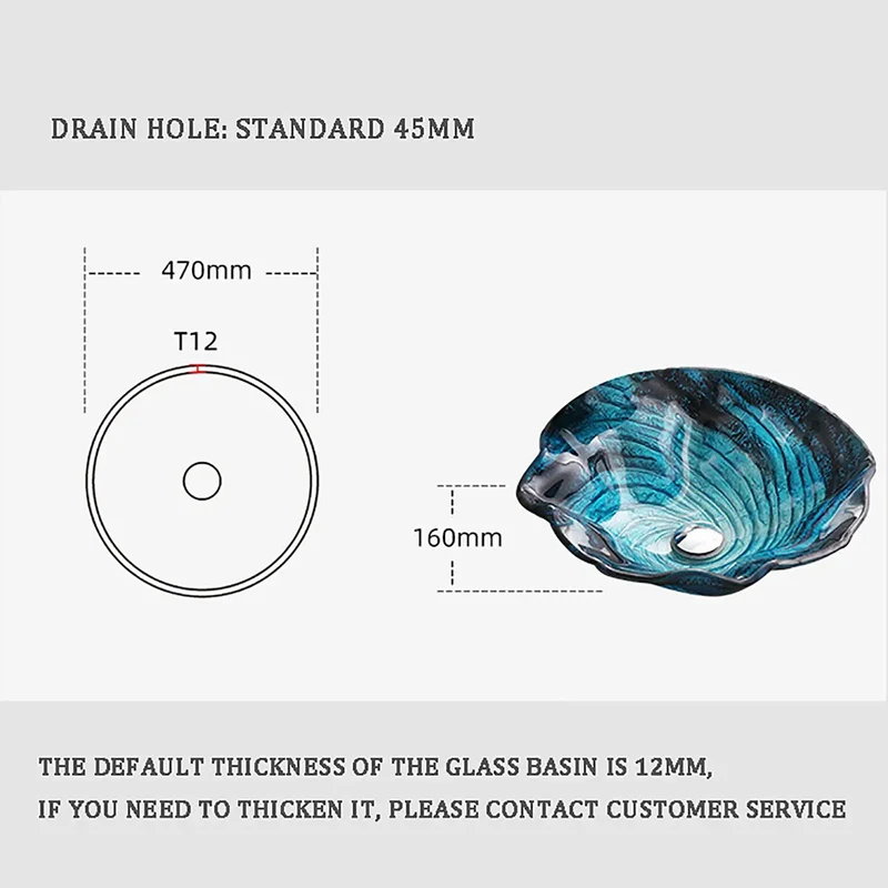 Top Shelf Tempered Glass Vessel Sink, Heavy Duty Countertop Basin, Complete Drain Kit And Mounting Ring, Sleek Art Vanity Bowl, Crystal Clear Glass, Instant Upgrade For Your Bathroom