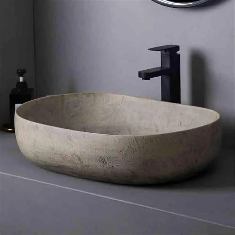 Round Countertop Vessel Sink For Bathrooms And Balconies - Durable Easy Peasy Clean Washbasin With Modern Design For Indoor And Outdoor Use - A Rock Solid Setup Upgrade For Any Space