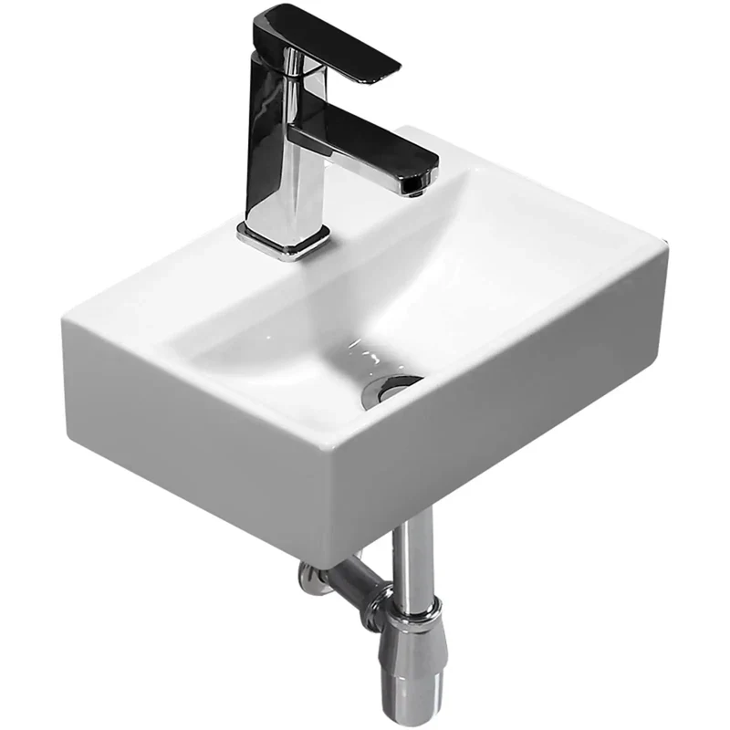 Top Shelf Wall Mount Vessel Sink Classic White Ceramic Basin For Tiny Spaces No Sweat Install Corner Design Ships With Faucet Scratch Proof Glaze Heavy Duty Build