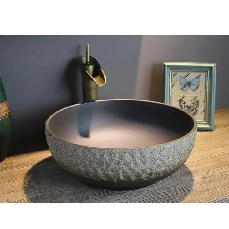 Round Ceramic Vessel Sink Bathroom Wash Basin Solid Countertop Bowl No Sweat Cleanup Drip Block Finish Room Glow Up Essential For Modern Spaces Delivers Sleek Dependable Daily Grind Performance Direct To Your Doorstep