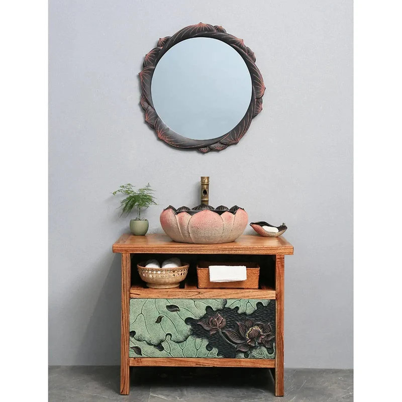 Top Tier Ceramic Vessel Sink With Slick Porcelain Finish And Chill Retro Lotus Design Made For Above Counter Vanity Drops That Add Real Swagger To Any Modern Bathroom Space