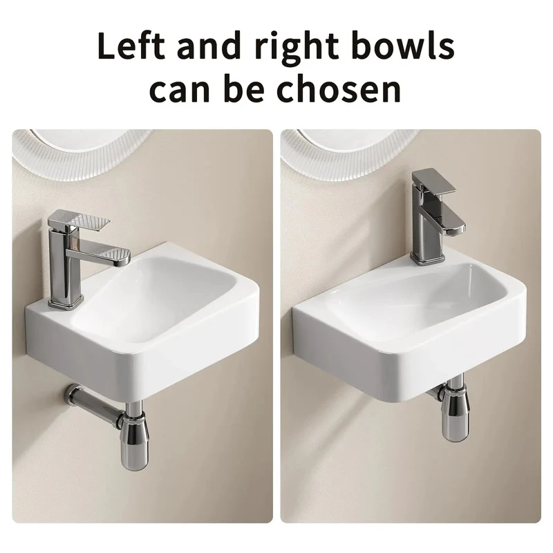 Top Shelf Ceramic Wall Mount Bathroom Sink In Crisp Milk White Designed As A Roomy Rectangular Floating Vessel Basin For Tight Spots And Swanky Powder Rooms Or Main Baths
