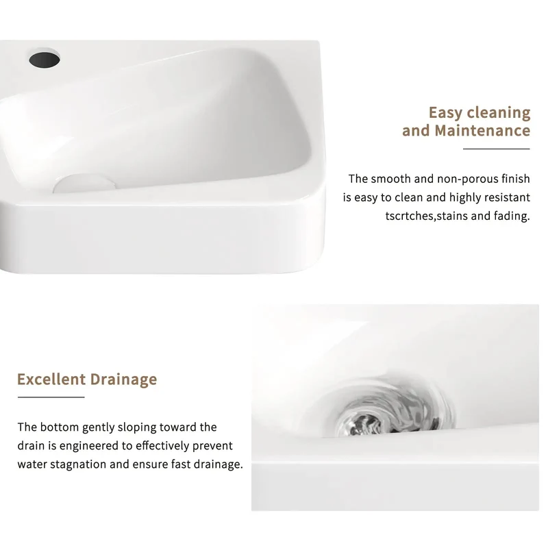 Top Shelf Ceramic Wall Mount Bathroom Sink In Crisp Milk White Designed As A Roomy Rectangular Floating Vessel Basin For Tight Spots And Swanky Powder Rooms Or Main Baths