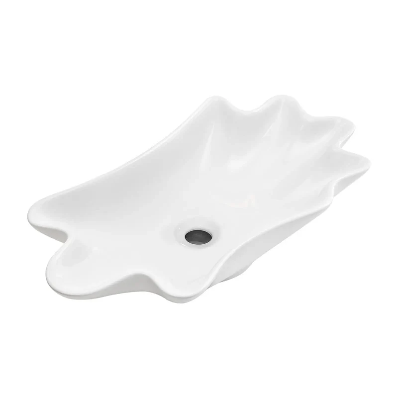 Solid Milk White Ceramic Vessel Sink With Sculpted Seashell Contour Above Counter Bathroom Basin Single Piece Decorative Vanity Bowl For Knockout Home Upgrade Vibes